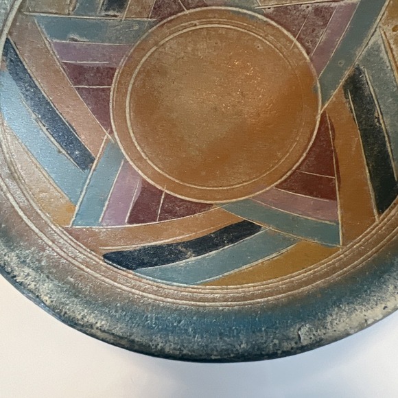 Handmade Pottery Bowl Star Design Decorative Centerpiece Dish - Picture 4 of 11